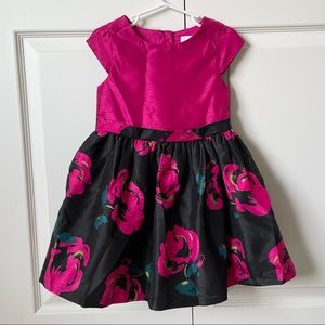 Dressed Up by Gymboree Holiday Floral Dupioni Dress Girls toddler girl size 3T
